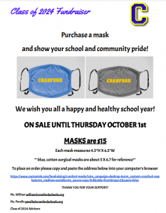 Cranford Class of 2024 Mask Fundraiser @ Virtual